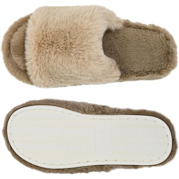 Luxurious Women's Fuzzy Slippers with Memory Foam & Anti-Skid Sole, Open Toe - Picture 5 of 6